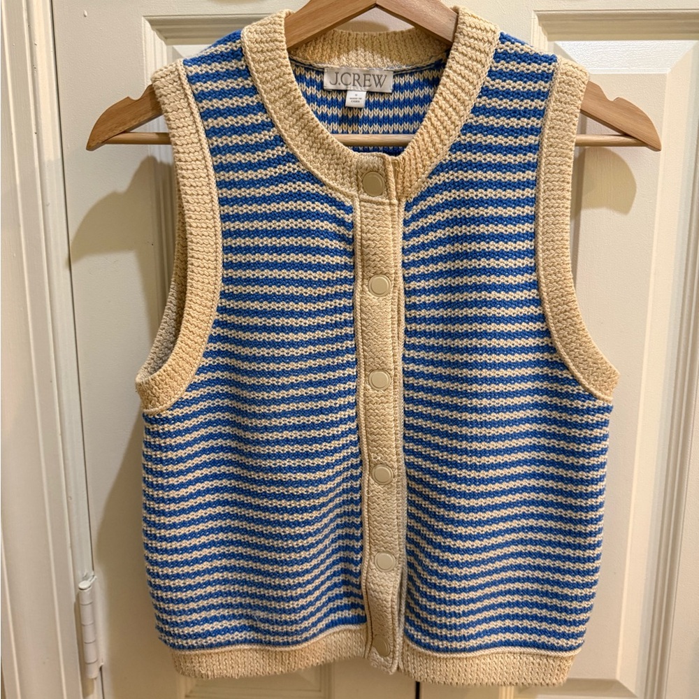 J.Crew striped cotton sweater sleeveless size S - Picture 3 of 8